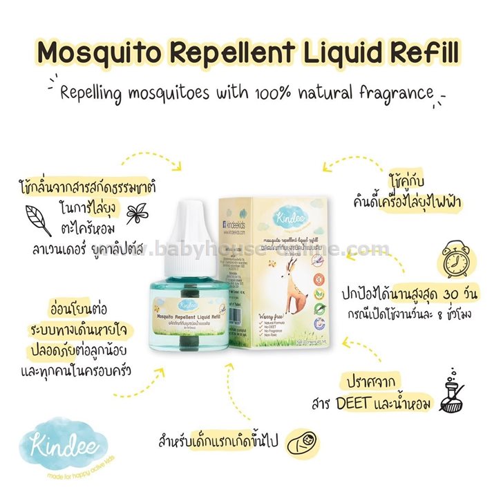 Kindeeน้ำยาชนิดเติม เครื่องไล่ยุงไฟฟ้าKindee Refill