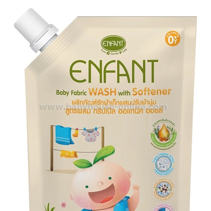 ENFANT (อองฟองต์) น้ำยาซักผ้าเด็กอ่อนผสมปรับผ้านุ่ม 600ml.