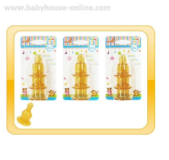 จุกนมนุ๊กเหลืองยางธรรมชาติ size L Juju 